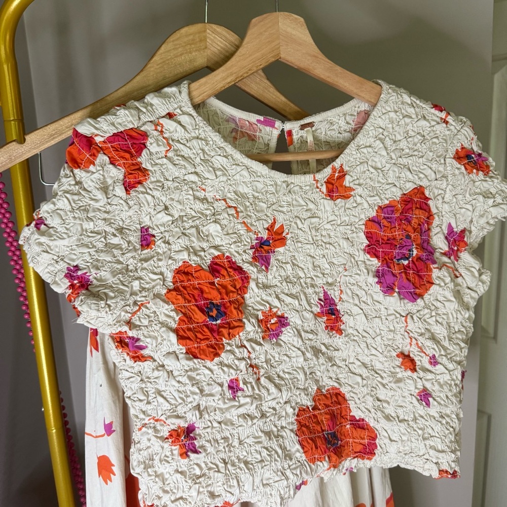 Free people Floral Textured Women's Top and matching skirt size L